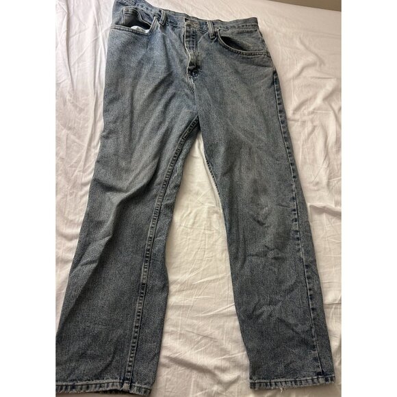 Wrangler Jeans Women's Size 34 Relaxed Fit Wide Leg Outdoor Denim Blue - Picture 1 of 9
